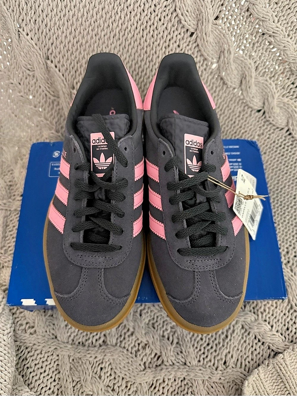adidas Gazelle Bold Platform Sneakers in Gray & Pink US 4 1/2